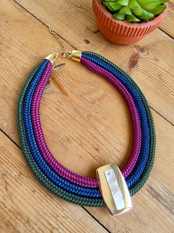 Maxi colar Boho chic de corda náutica
