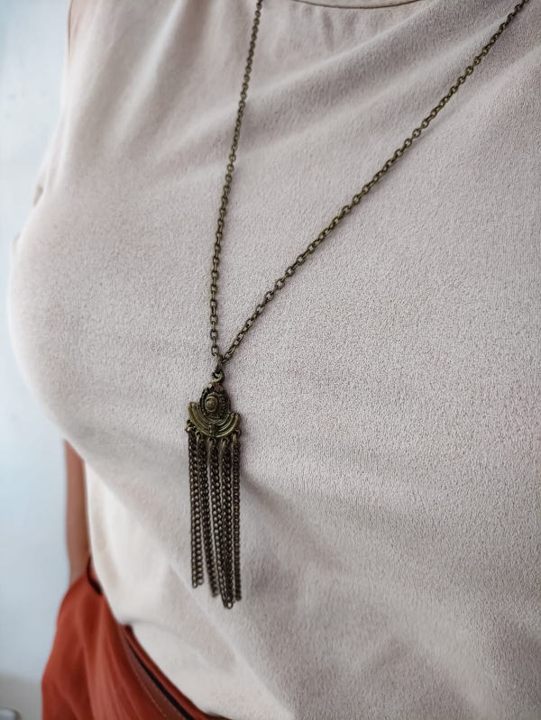 Colar Boho longo de correntes - Imagem 2