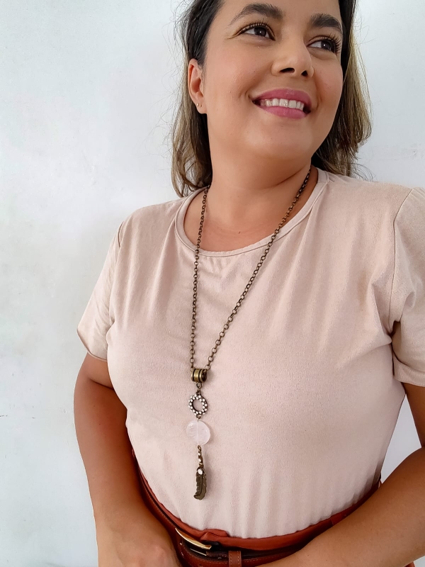 Colar Boho longo off white - Imagem 2