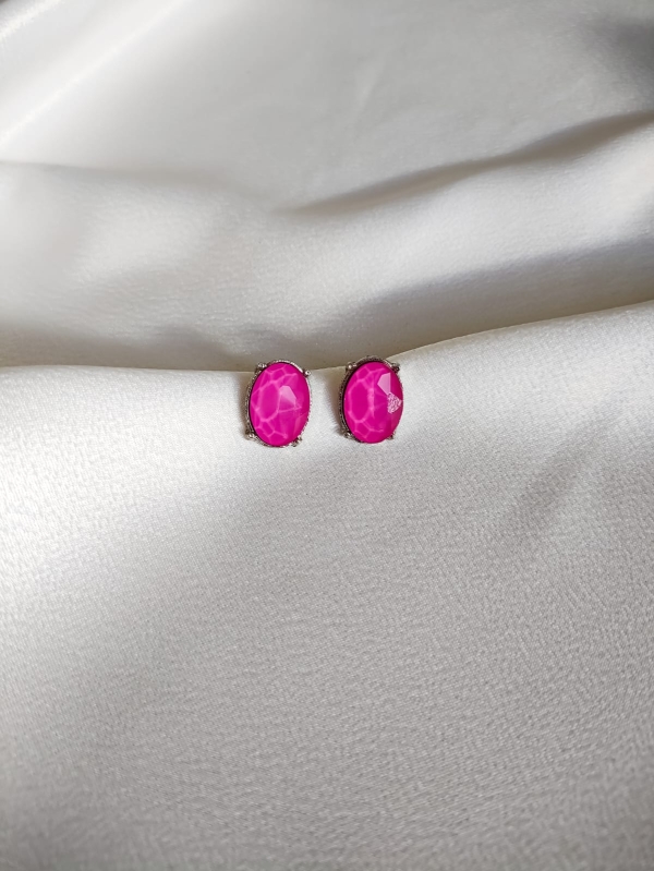 Brinco Botão rosa