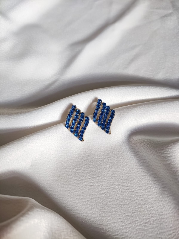 Brinco Strass Azul Royal