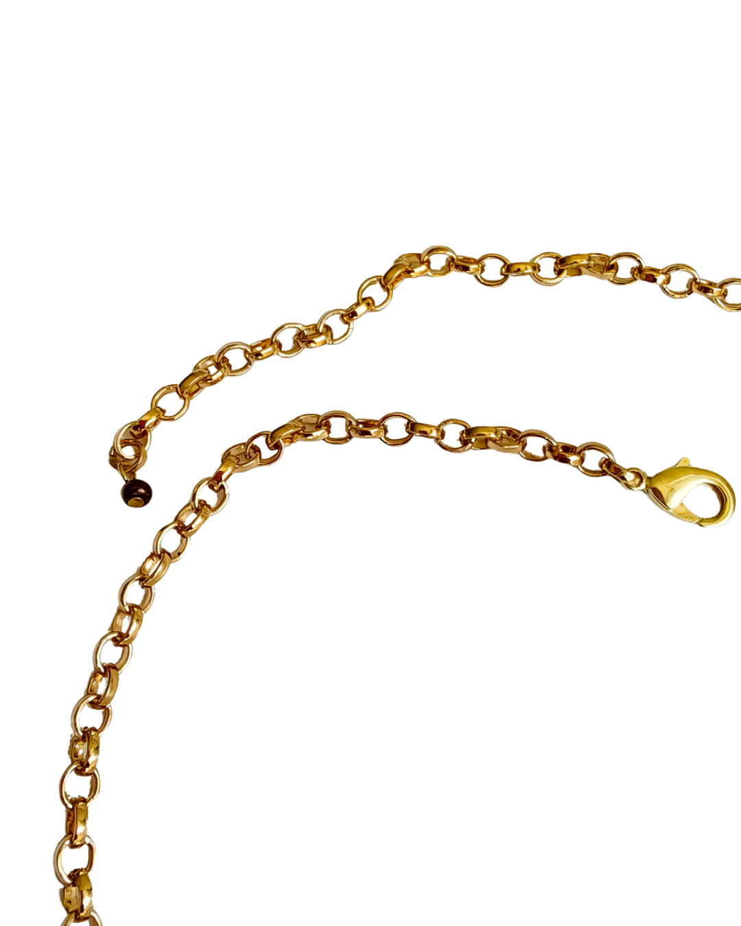 Colar meio aro dourado com pingente ágata disco - Imagem 4