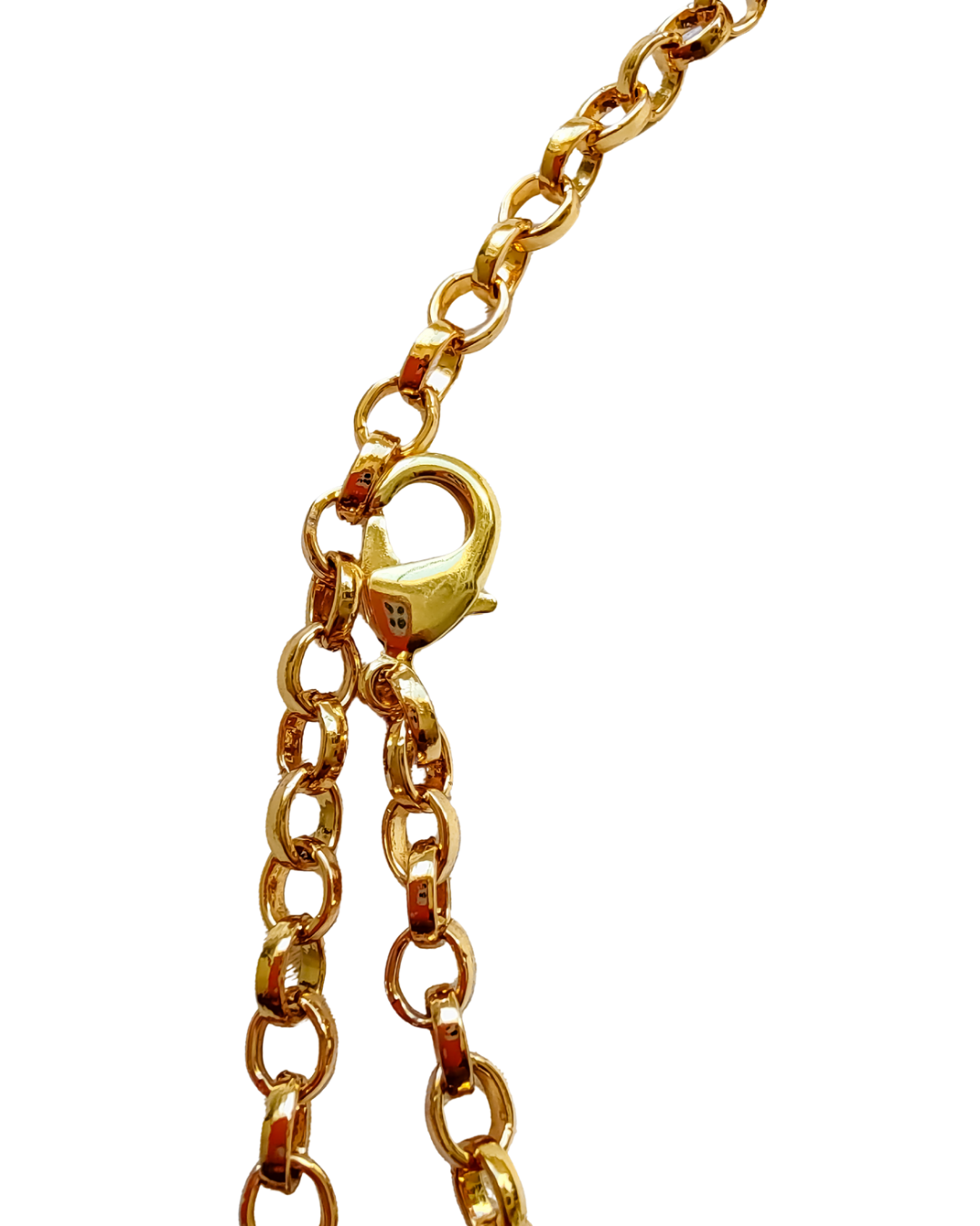 Colar meio aro dourado com pingente ágata disco - Imagem 5