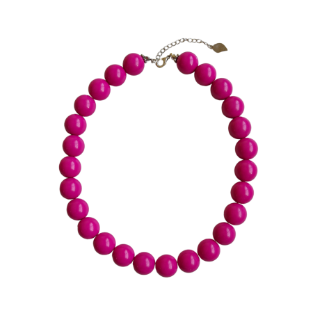 Colar de esferas laranjas com acabamento polido e fecho metálico